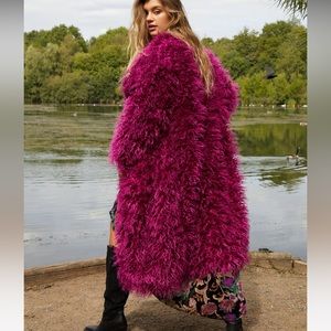 Old hold.   Nasty Gal Premium Oversized Mongolian Fur Coat